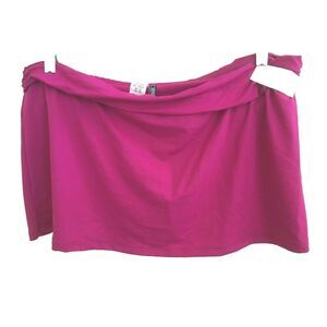 CHAPS sz 18 NEW Fuchsia Pink Swimwear Swim Bottom Skirt Skort & attached panties